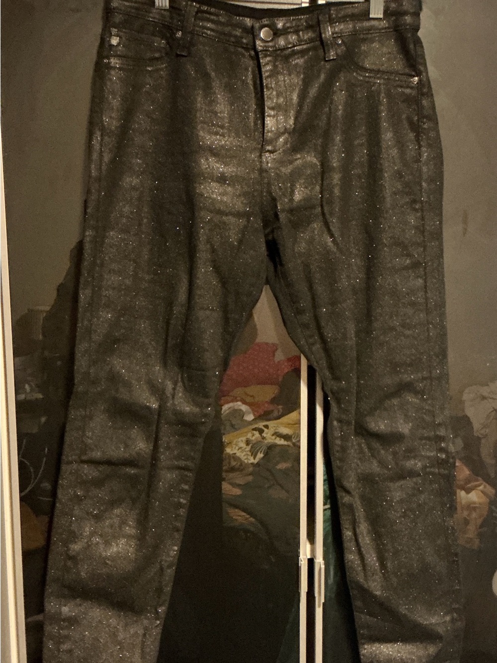 Ag Adriano Goldschmied Black Shimmery Skinny Jeans